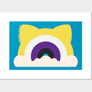 Non-Binary Pride Cat Ear Rainbow Posters and Art